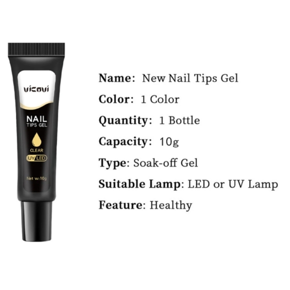 UV/LED Clear Solid Nail tip gel glue - Picture 2 of 4